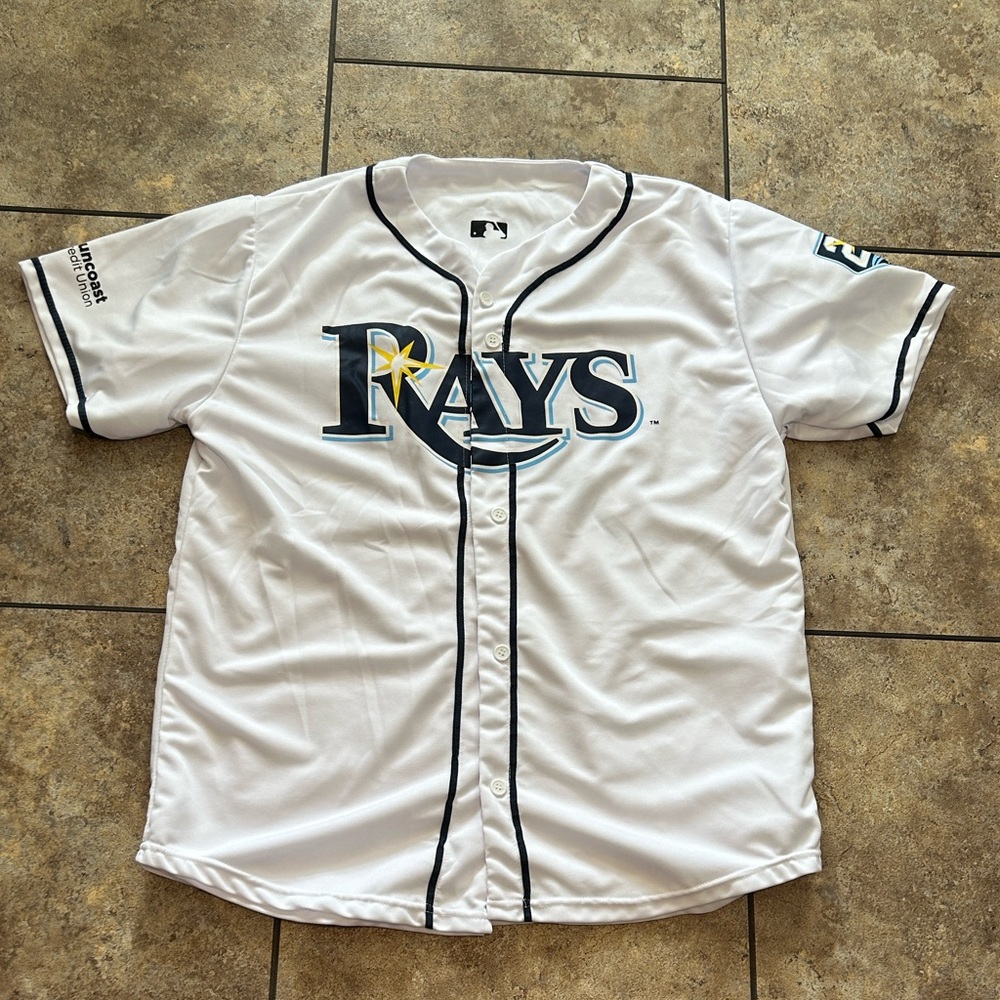 Devil Rays White Baseball Reversible Jersey - image 3